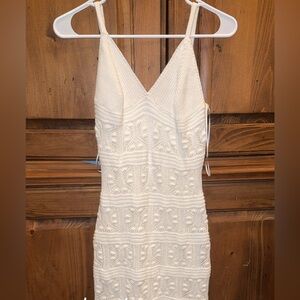 Chic Cream Knit Mini Dress